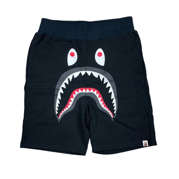 BAPE Shark Sweat Shorts Black | A Bathing Ape - Picture 1 of 3